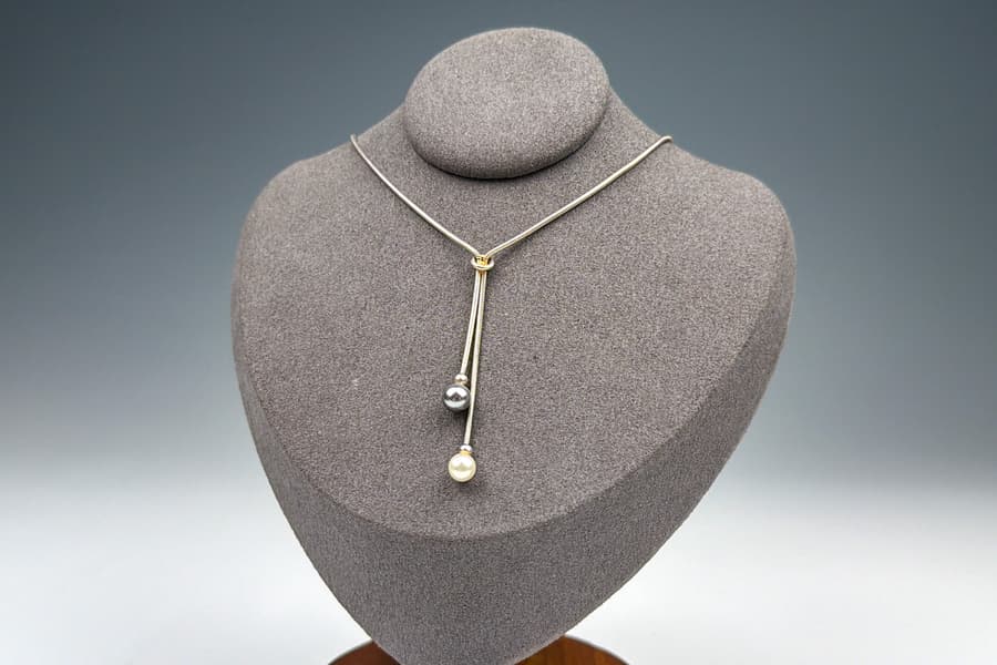 Silber Halskette mit Perlen